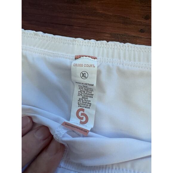 Cross Court White Tennis Skort Size XL Athletic Golf Pickleball White NWT $70 - Picture 12 of 12